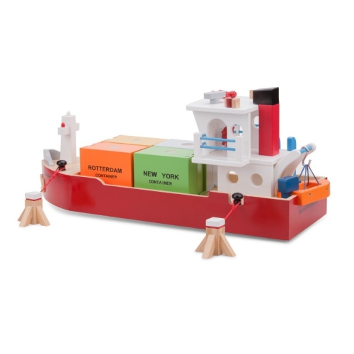 New Classic Toys Container Ship with 4 Containers
